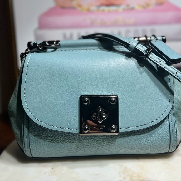 Coach GUC Drifter Top Handle Satchel w/ Shoulder Strap Turquoise - Picture 5 of 11